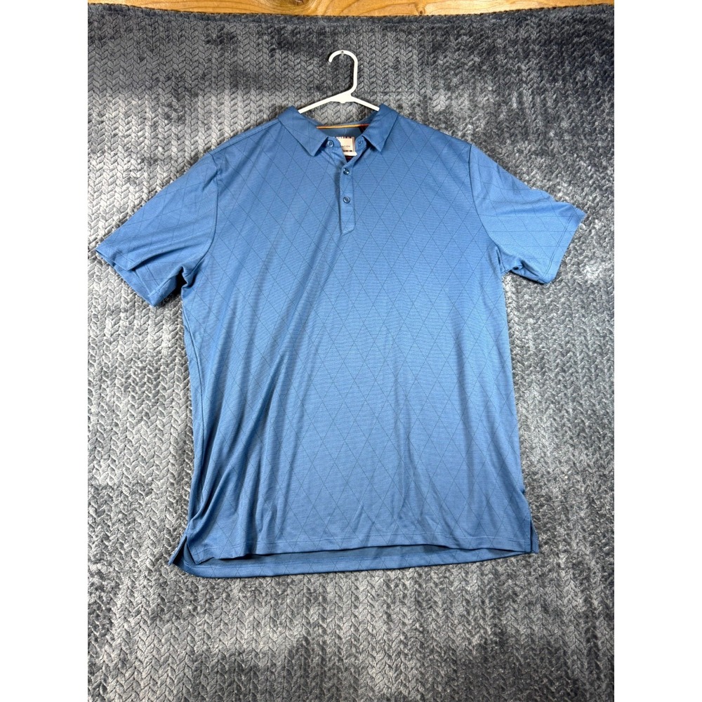 Modern Ambition Delightfully Technical Polo Shirt Men XL Blue Argyle Cotton Golf